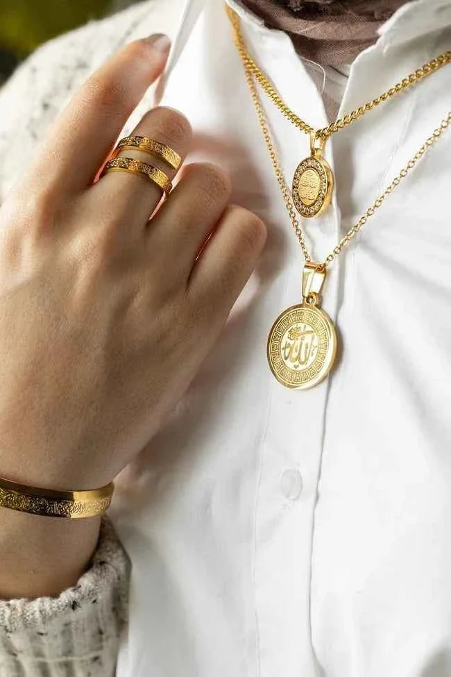 Ayatul Kursi Ring | 18K Gold Plated & Silver | Islamic Protection Jewelry